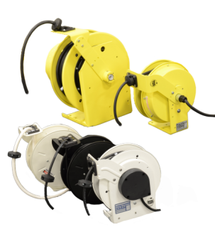 Yellow, White and Black Heavy Duty Industrial Cord Reels