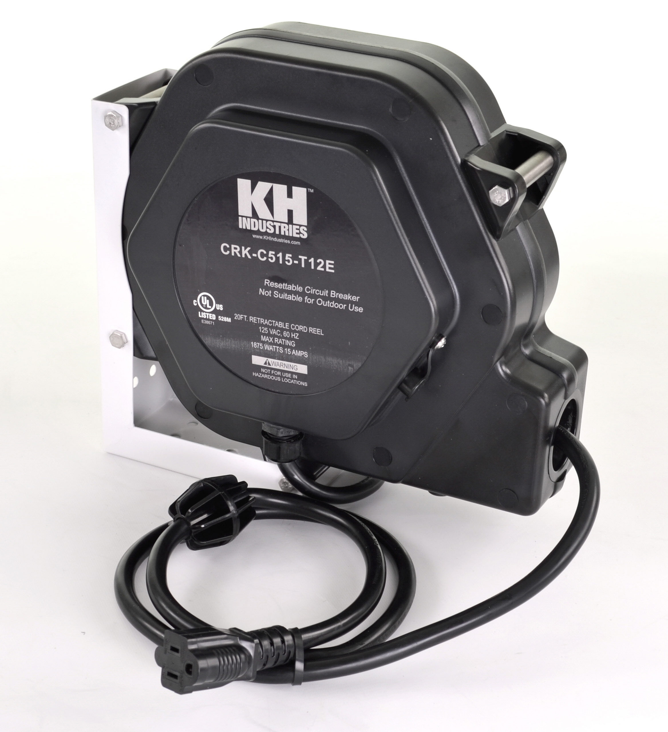 Kh Industries 25 ft. 12/3 Retractable Cord Reel 15 Amps RTAG3LW