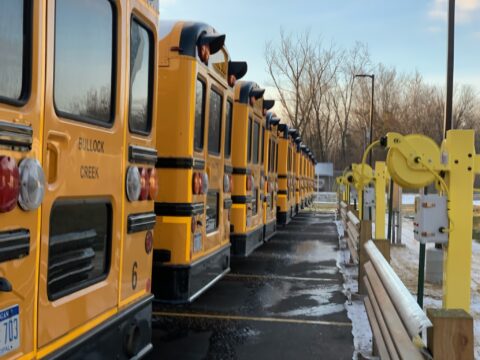 school bus lot_cord reel power stations